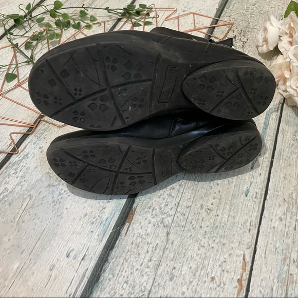 Naturalizer 7M ankle boots Cycle black leather flats zip buckle neutral Womens - Picture 8 of 10